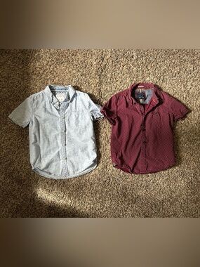 Denim & Flower Short-Sleeve Button-Up Shirt in Light Blue